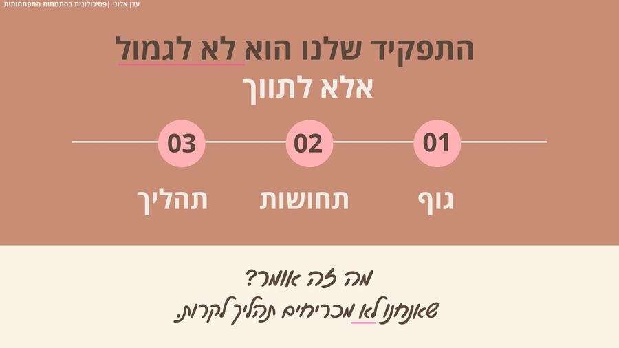 התפקיד שלנו הוא לא לגמול אלא לתווך